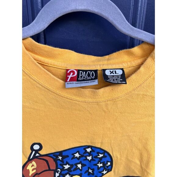 Vintage Paco Jeans Shirt Adult XL Yellow 90s Y2K All Over Print AOP Mens - Picture 4 of 11